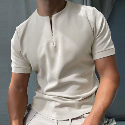 Einfarbiges Kurzarm-Poloshirt der Marke