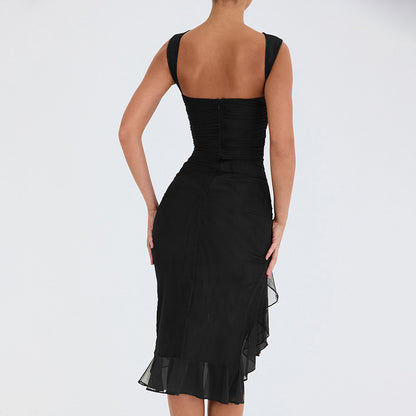 Figurbetont Rundhalsausschnitt Party Club Kleid