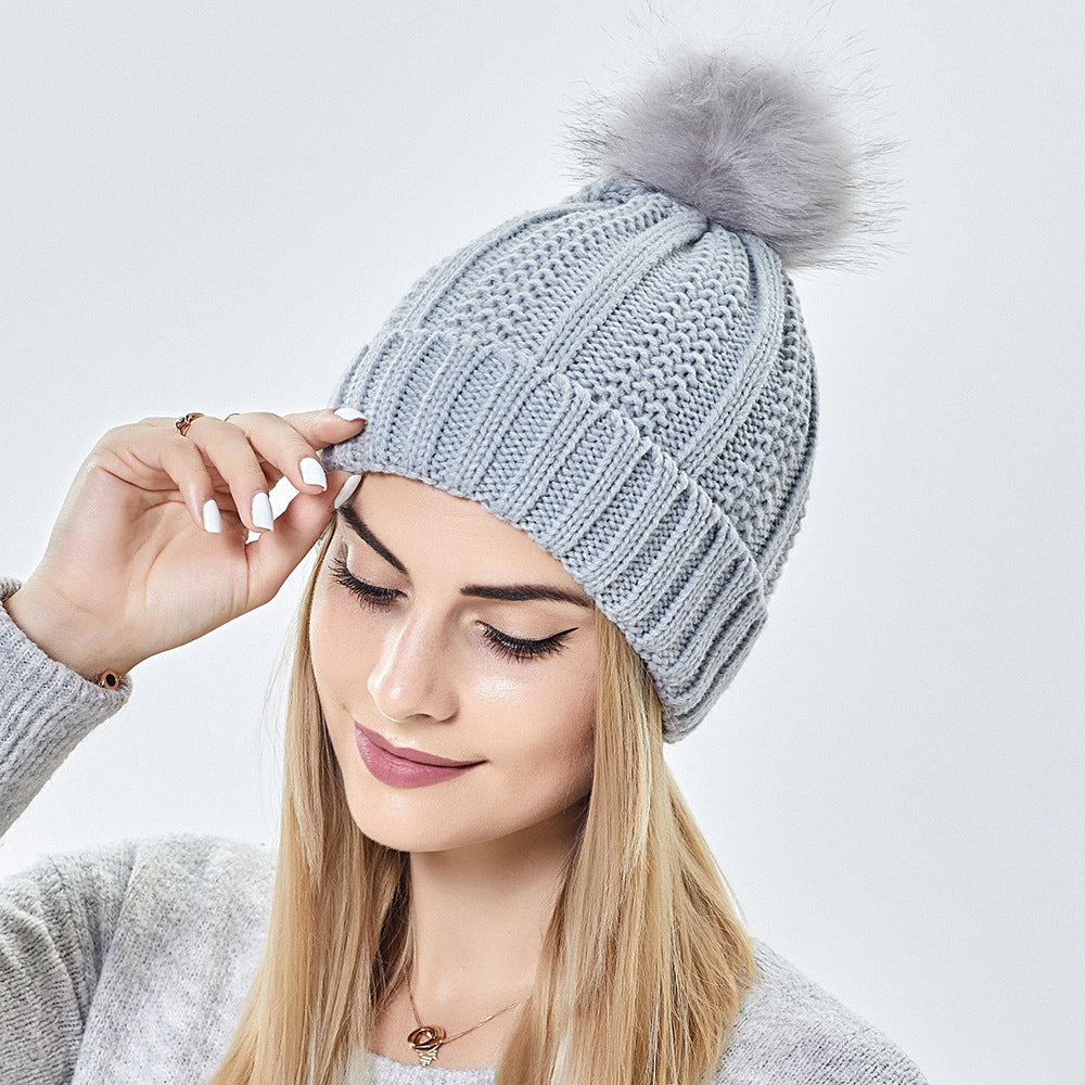 Modische Dehnbare Gefütterte Beanie Mütze