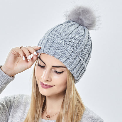 Modische Dehnbare Gefütterte Beanie Mütze