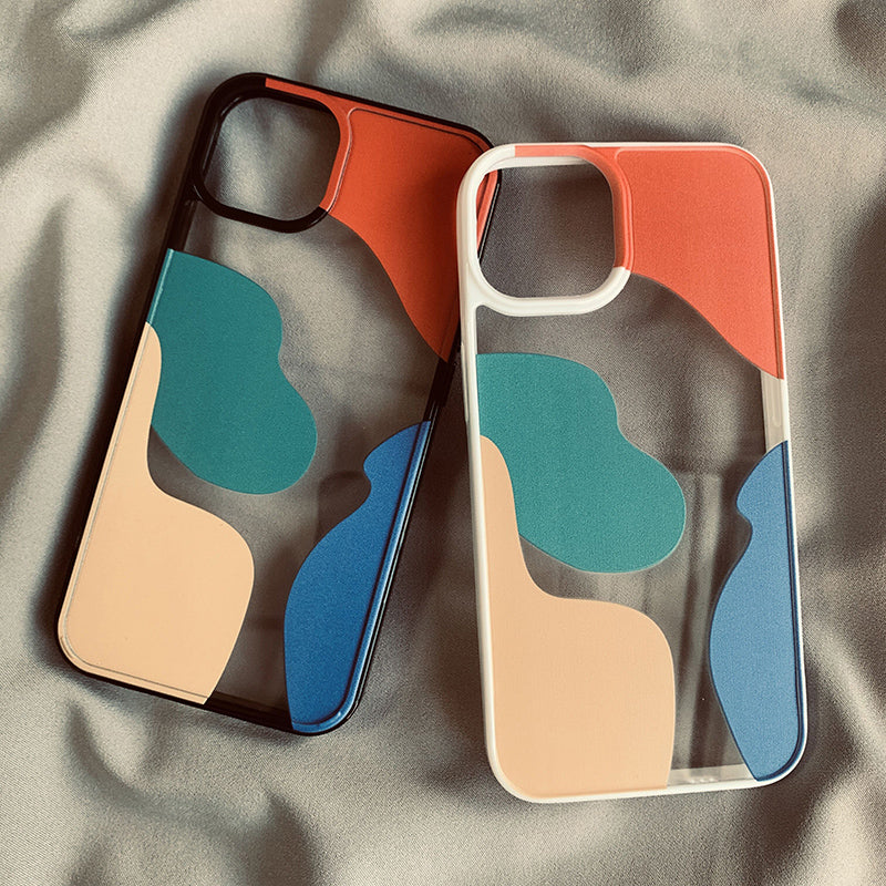 Color block contrast pattern, geometric shape, suitable for 13 phone cases