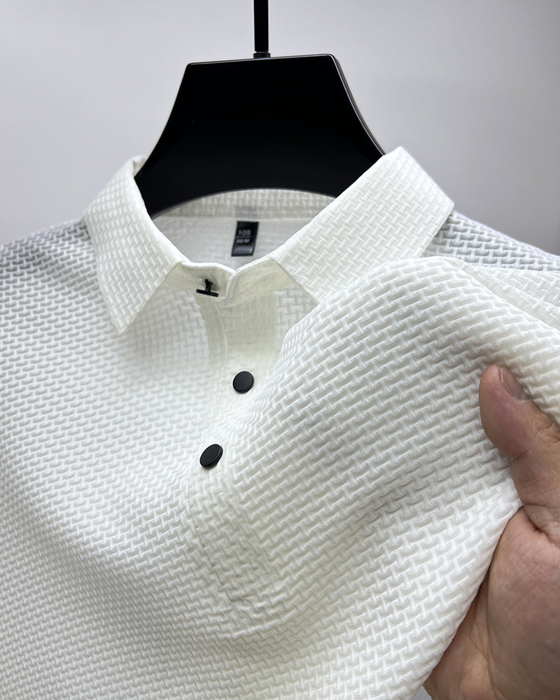 Mesh Eisseide Kurzarm-T-Shirt