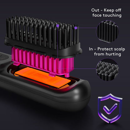 Kabellose USB-Ladefunktion 2-in-1-Haarglättungsbürste