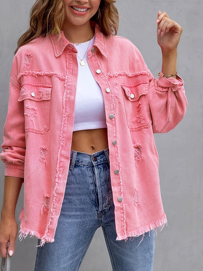 Modische Zerrissene Hemdjacke