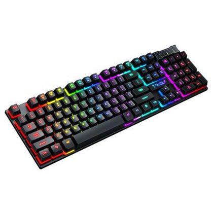 Teclado LED con cable para juegos USB 