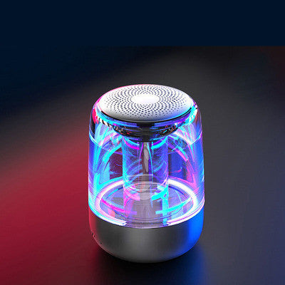 Portable Bluetooth speaker, wireless column speaker with powerful bass, radio and color-changing LED lighting