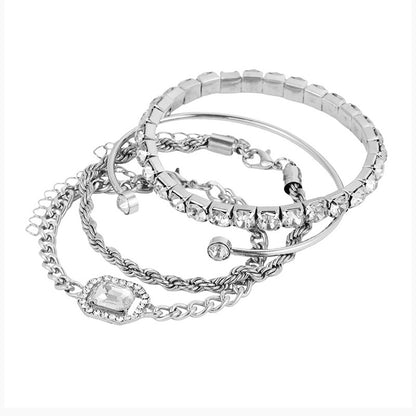 Kristall Armband Bohème Design 4-teiliges Modeschmuck-Set