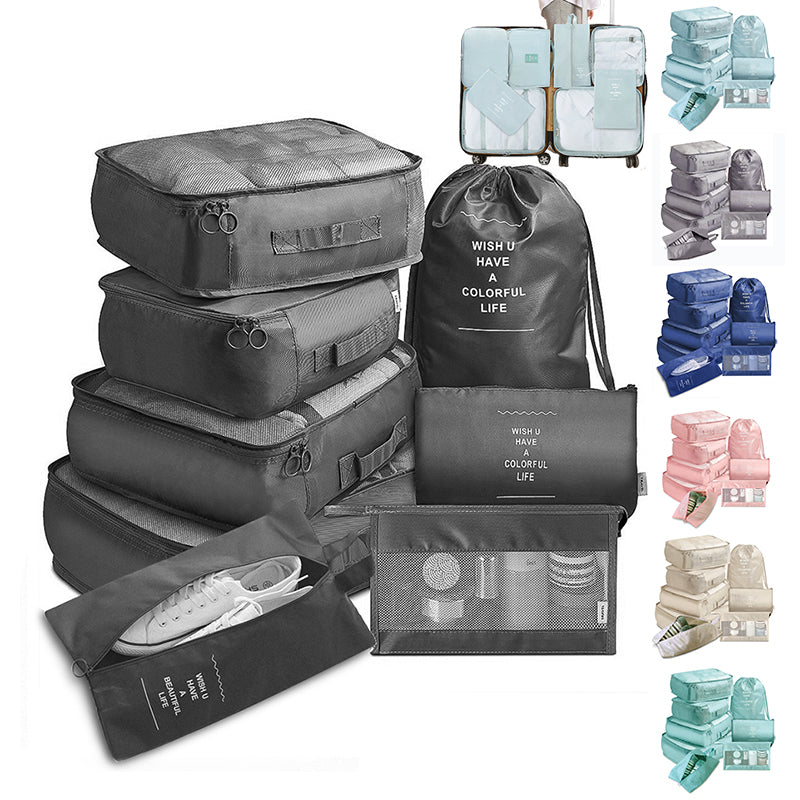 8-piece set luggage divider bag travel storage clothes underwear shoes organizer packing cubes