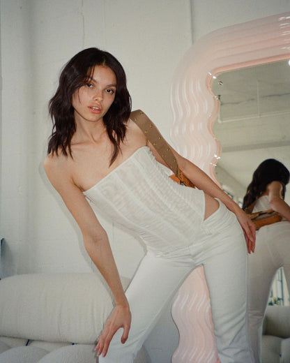 Tube Top Mesh Crop Top Korsett