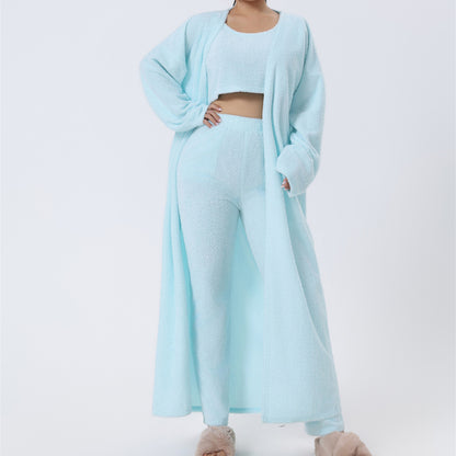 Cozy pajama set, 3-piece loungewear set, 3-piece pants set, women's