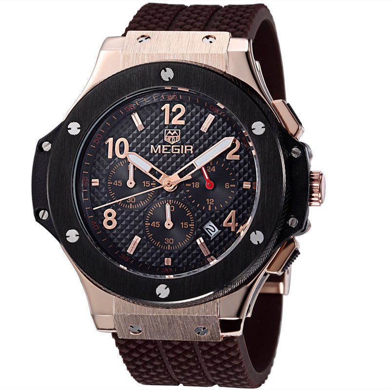 Luxus-Quarz-Chronograph-Armbanduhr