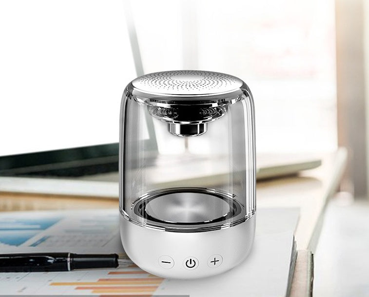 Portable Bluetooth speaker, wireless column speaker with powerful bass, radio and color-changing LED lighting