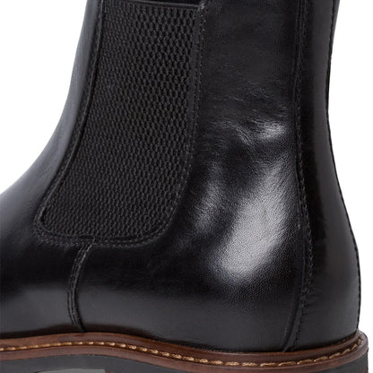 Tamaris Women's Chelsea Boots, Ankle Boots, Slip-on Boots, Flat, Boots, Booties, Black Leather