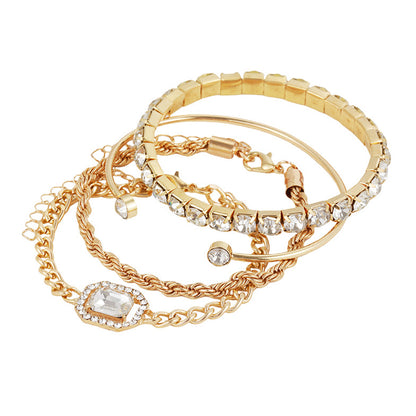 Kristall Armband Bohème Design 4-teiliges Modeschmuck-Set