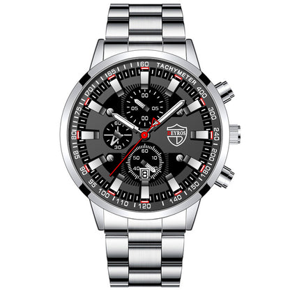 Edelstahl Leuchtziffern Quarzwerk Armbanduhr