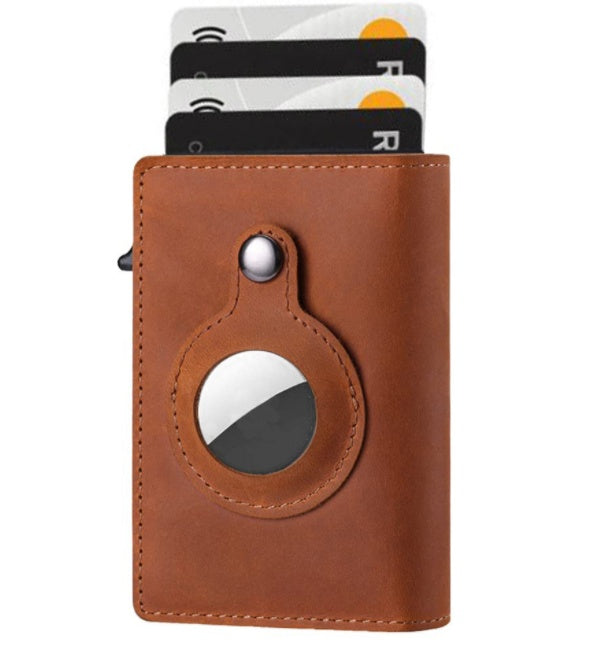 Multifunktionales RFID-Schutz-Diebstahlsichere Kartenetui-Tasche AirTag Leder-Geldbörsen-Set