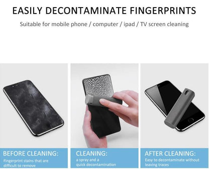 2-in-1 set for cleaning mobile phone and computer screens: microfiber cloth for dust removal