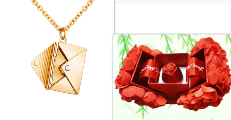 Fashionable necklace with envelope pendant for women
