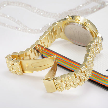 Kristallquarz Analogdesign Edelstahl Luxus Armbanduhr