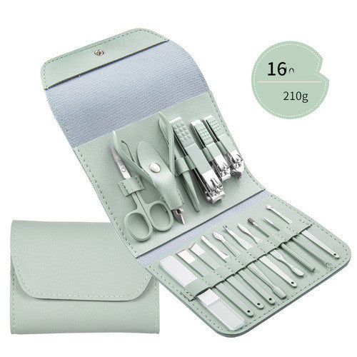 Professionelles Nagelknipser-Set mit Ohrlöffel, Hornhautzange, Nagelschneidezange, Pediküremesser und Nagelrillentrimmer