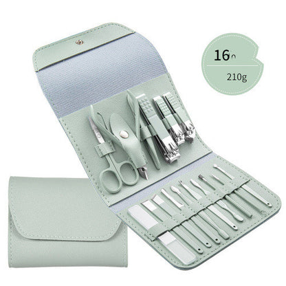 Professionelles Nagelknipser-Set mit Ohrlöffel, Hornhautzange, Nagelschneidezange, Pediküremesser und Nagelrillentrimmer