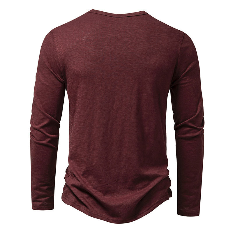 Langarm-T-Shirt mit Knopfleiste