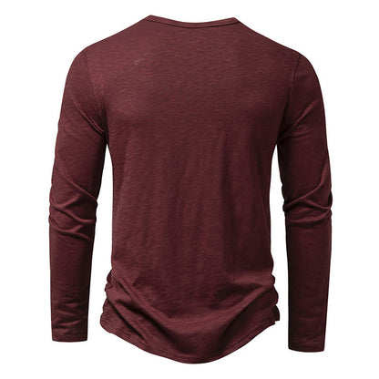 Langarm-T-Shirt mit Knopfleiste