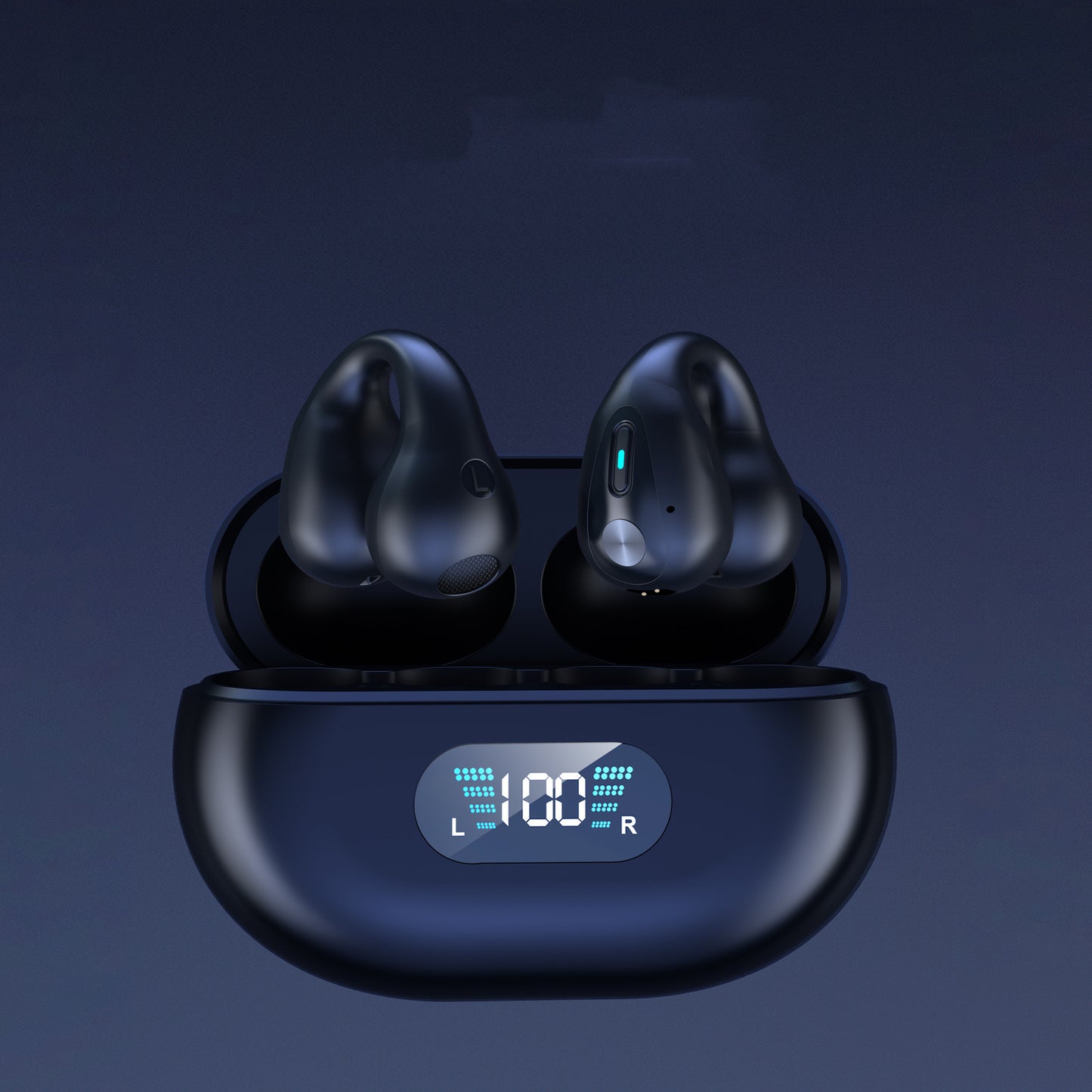 Knochenleitungskopfhörer, TWS-Ohrhörer mit Ohrclip, Bluetooth 5.3, Touch-Bedienung, kabelloser In-Ear-Kopfhörer mit Bass und HiFi-Sound, Sport-Headset