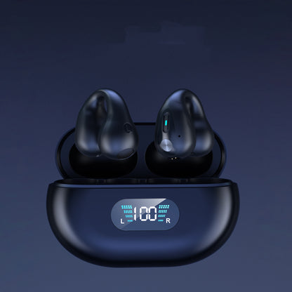 Knochenleitungskopfhörer, TWS-Ohrhörer mit Ohrclip, Bluetooth 5.3, Touch-Bedienung, kabelloser In-Ear-Kopfhörer mit Bass und HiFi-Sound, Sport-Headset