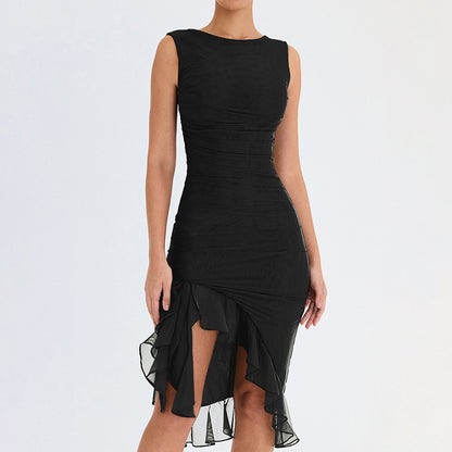 Figurbetont Rundhalsausschnitt Party Club Kleid