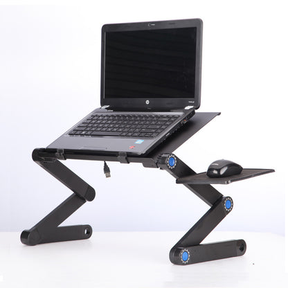Laptop table stand with adjustable, foldable, ergonomic design, suitable for notebooks, ultrabooks, netbooks or tablets with mousepad.