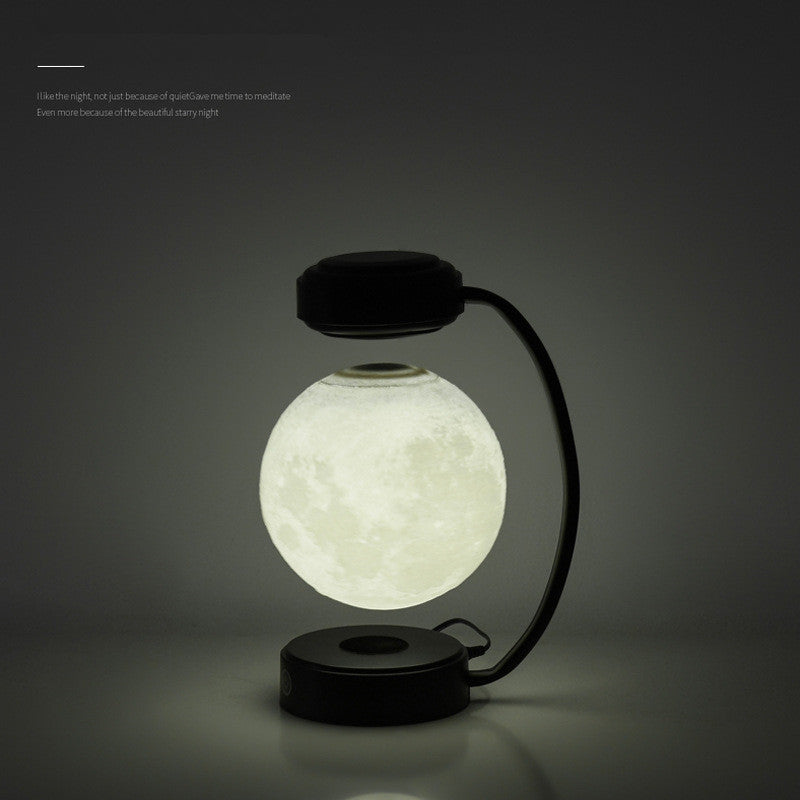 Wireless 3D LED moon night light with magnetic, floating and rotating sphere – ideal for school, office, bookstore and home.