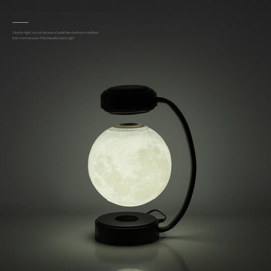 Wireless 3D LED moon night light with magnetic, floating and rotating sphere – ideal for school, office, bookstore and home.
