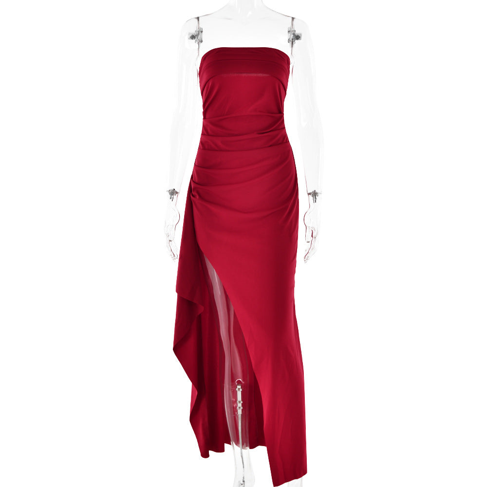 Figurbetont Schlitz Rückenfrei Brautjungfern Partykleid