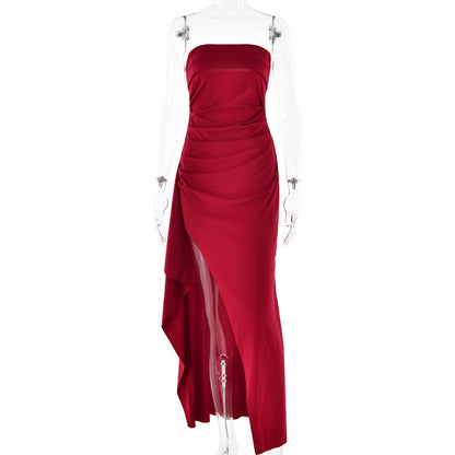 Figurbetont Schlitz Rückenfrei Brautjungfern Partykleid