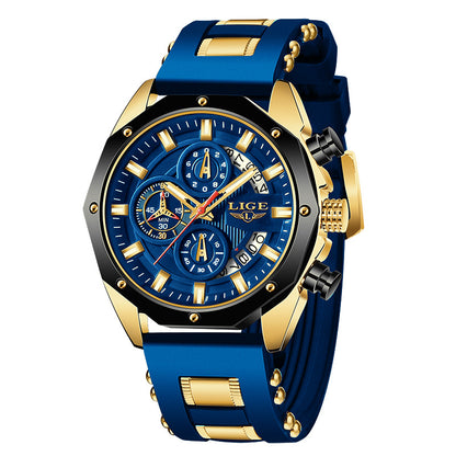 Edelstahl Datumsanzeige Chronograph Armbanduhr