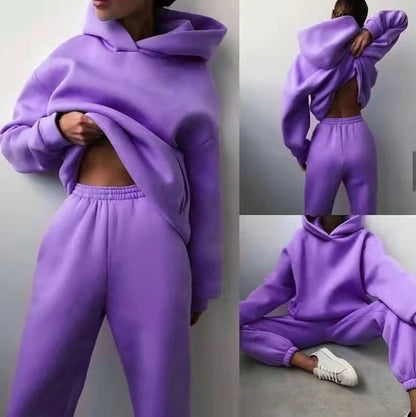 Women's Casual Hooded Two-Piece Hooded Tracksuit