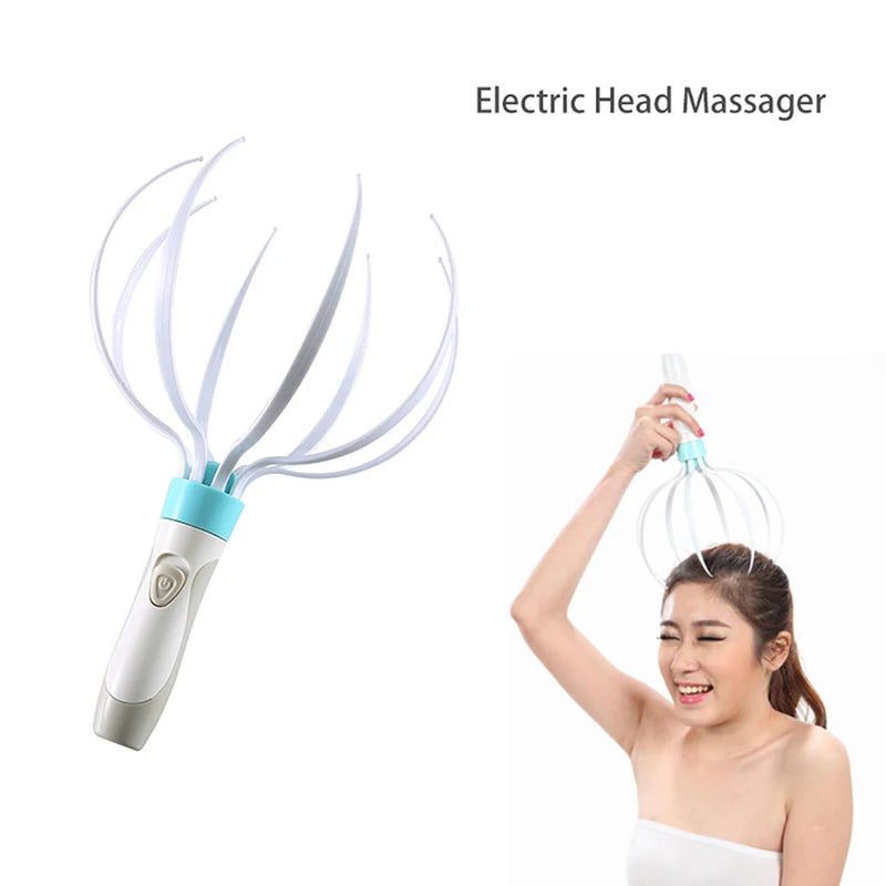 Head massager with vibration function and eight claws for scalp care