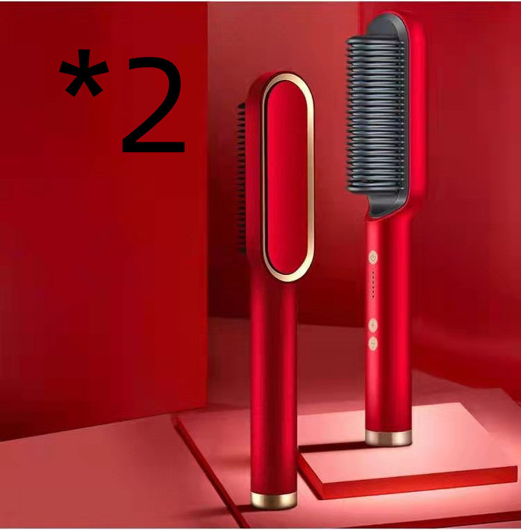 360° Doppelfunktion Locken Glätten Keramik 2-in-1-Haarglättungskamm
