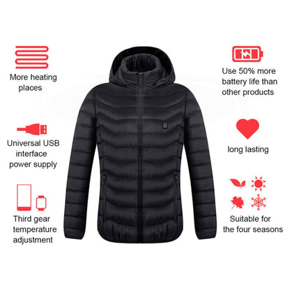 Beheizbare USB Elektro Baumwolle Reißverschluss Jacke