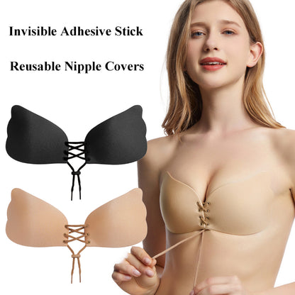 Plus-Size Trägerloser Push-Up-BH mit Klebefunktion