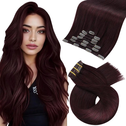 [Hot Sale] Moresoo Clip in Hair Extensions Real Natural Hair Remy Straight Set 5&7 Pcs Brazilian Clip in Human Hair Extensions