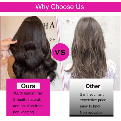 Clip In Hair Extensions Real Human Hair color #4 Chocolate Brown Clip In Hair Extensions 8pcs Hair Natural Black Color 26 Inches