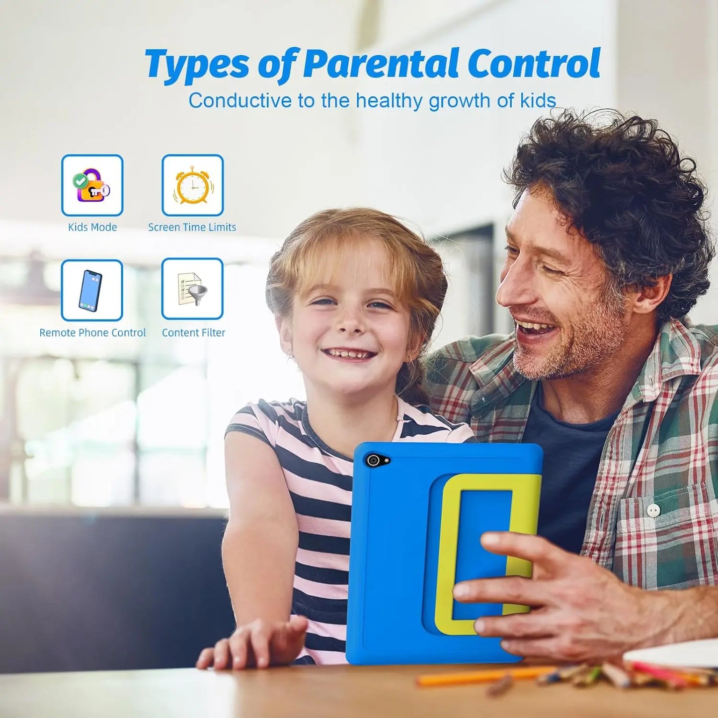 AEEZO10 Inch Kids Tablet Android 14 Octa-Core 8GB RAM+64 GB ROM Parental Control with Kid Protective Case Great Gift for Toddler