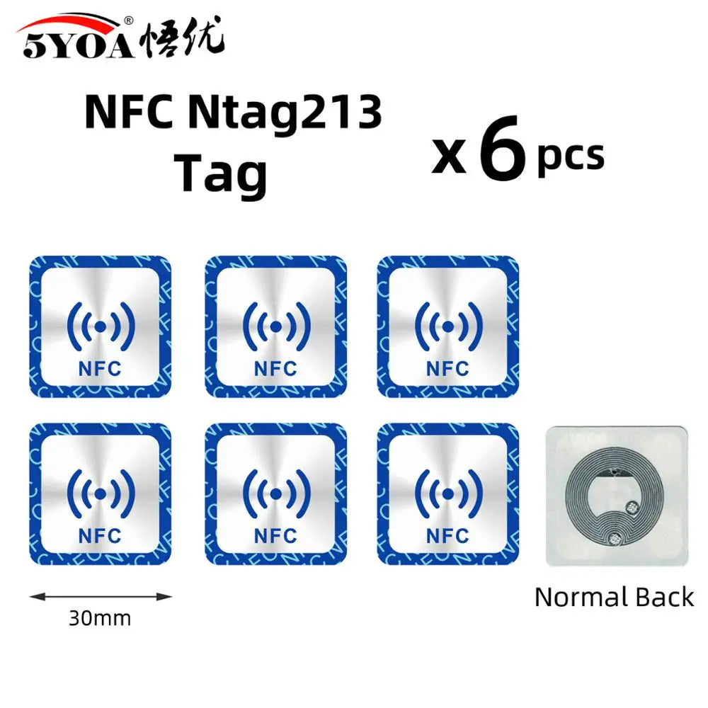 6 Stück NFC Ntag213 Ntag215 Ntag216 TAG Aufkleber 213 13,56MHz Universelles Etikett RFID Token Patrol Ultralight für Amiibo Etc