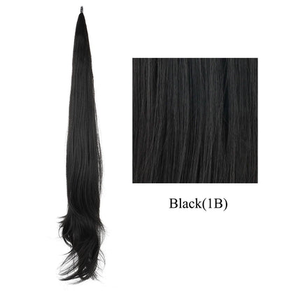 Soowee Long Layered Ponytail Synthetic Hair Extension Blonde Pony Tail Flexible Hair Ponytails Hairpieces