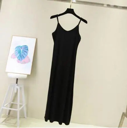 Spring Summer 2026 Woman Tank Dress Casual Modal Sexy Camisole Elastic Female Home Beach Dresses O-Neck Camis Sexy Dress