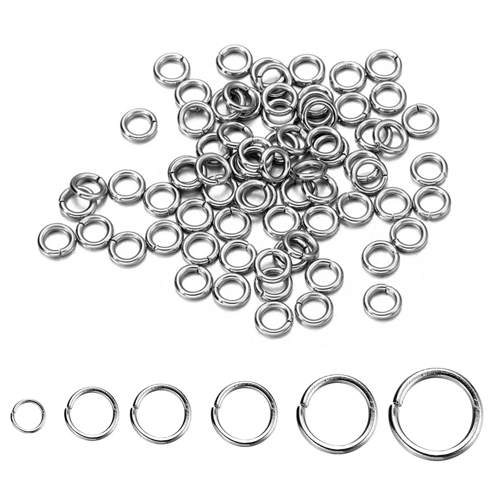 200 Stück 3-10mm Edelstahl Biegeringe Offene Einzelösen Jump Rings Verbinder für DIY Schmuckherstellung Zubehör
