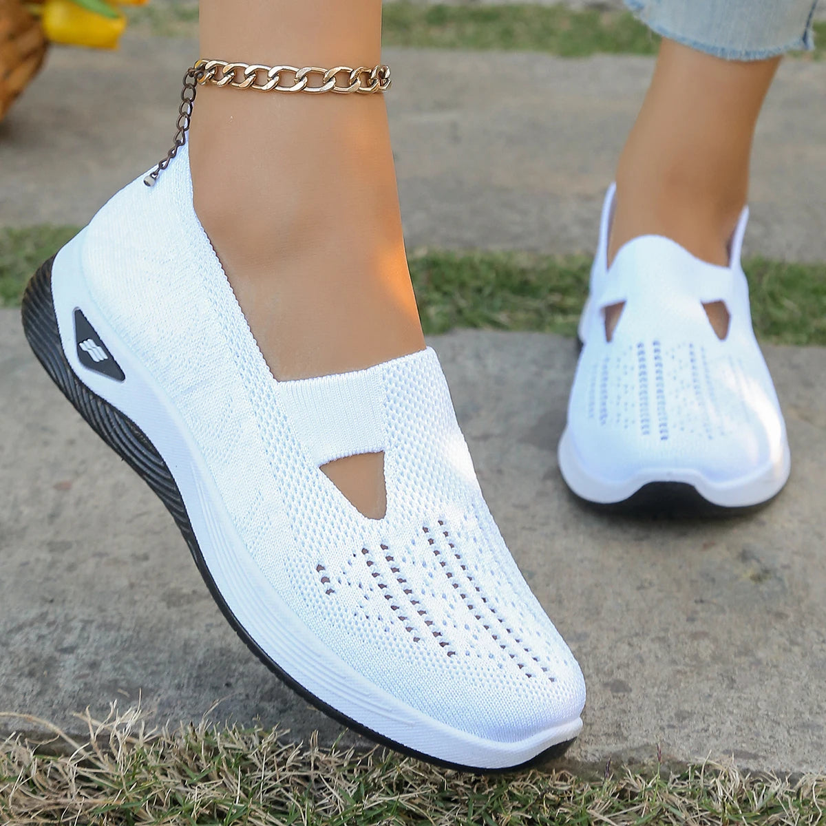 Damensommerschuhe - Freizeit-Sneaker, schlicht, für vier Jahreszeiten geeignet, leichte flache Damenschuhe, einfarbig, Ausverkauf mit kostenlosem Versand