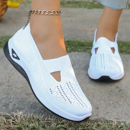 Damensommerschuhe - Freizeit-Sneaker, schlicht, für vier Jahreszeiten geeignet, leichte flache Damenschuhe, einfarbig, Ausverkauf mit kostenlosem Versand